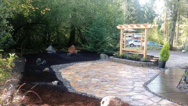 landscaped backyard garden