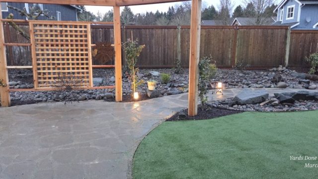Backyard landscape installation